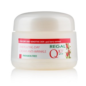 Енергизиращ дневен крем за лице против бръчки с годжи бери SPF 20 - Regal Q10+ - Rosa Impex